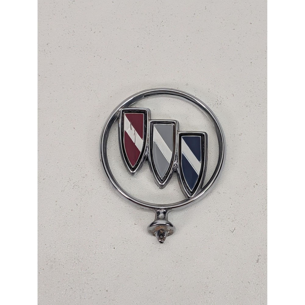 Buick Hood Ornament Tri-Shield Crest Emblem Chrome Multicolor Hood Front OEM‎